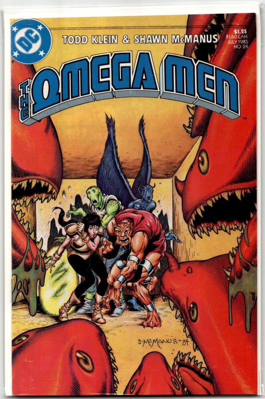 The Omega Men #28 (DC Comics, 1985), raw, ungraded comic book — front cover