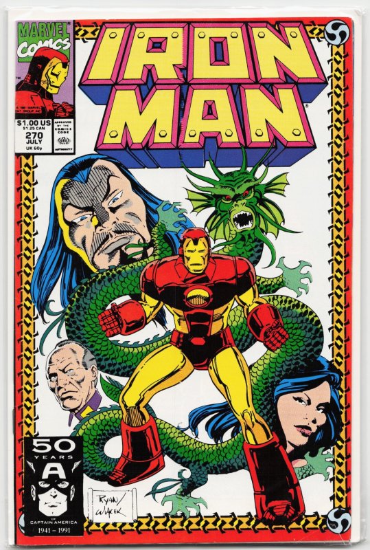Iron Man #270 (Marvel Comics, 1991), raw, ungraded comic book — front cover