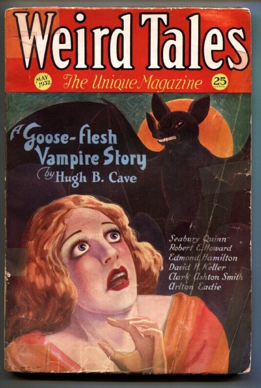 Pulp: Weird Tales 5/1932-Vampire Cover-Frankenstein-Pulp Magazine, raw, ungraded comic book — front cover