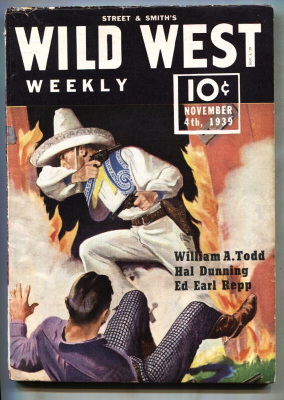 Wild West Weekly Nov #4 (1939), raw comic book in VF condition — front cover