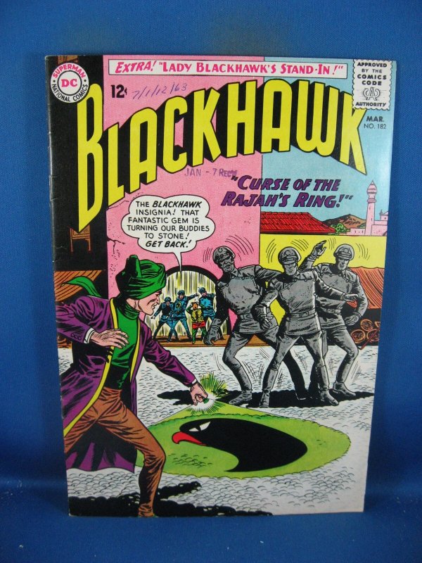 Blackhawk #182 (DC Comics, 1963), raw comic book in VF- condition — front cover