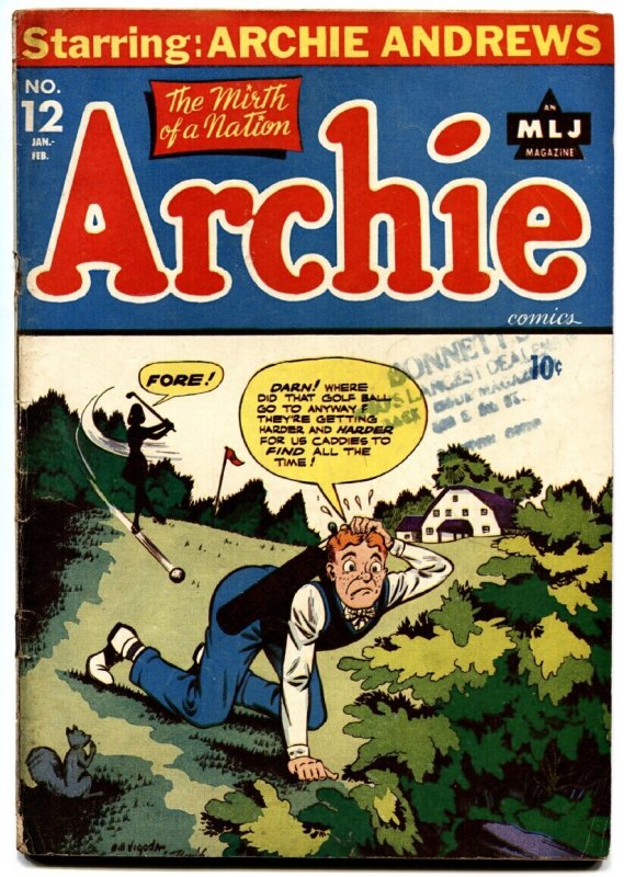 Archie #12 (MLJ Magazines, 1945), raw, ungraded comic book — front cover