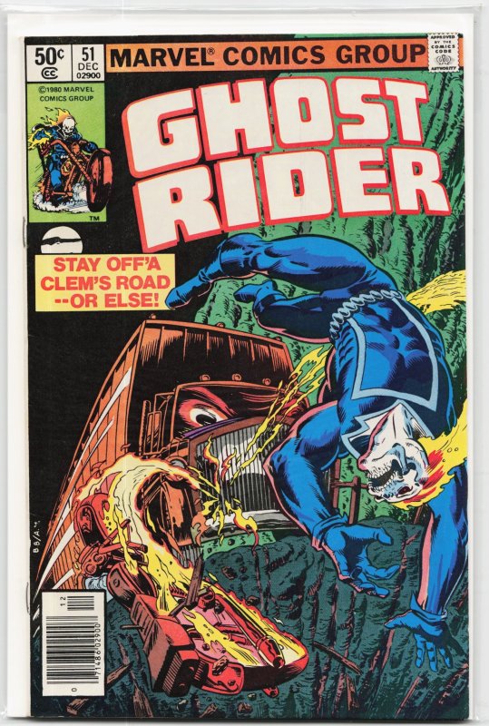 Ghost Rider #51 (Marvel Comics, 1980), raw, ungraded comic book — front cover