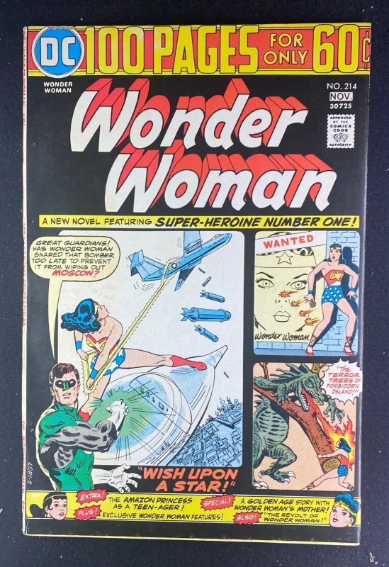 Wonder Woman #214 (DC Comics, 1942), raw comic book in FN/VF 7.0 condition — front cover