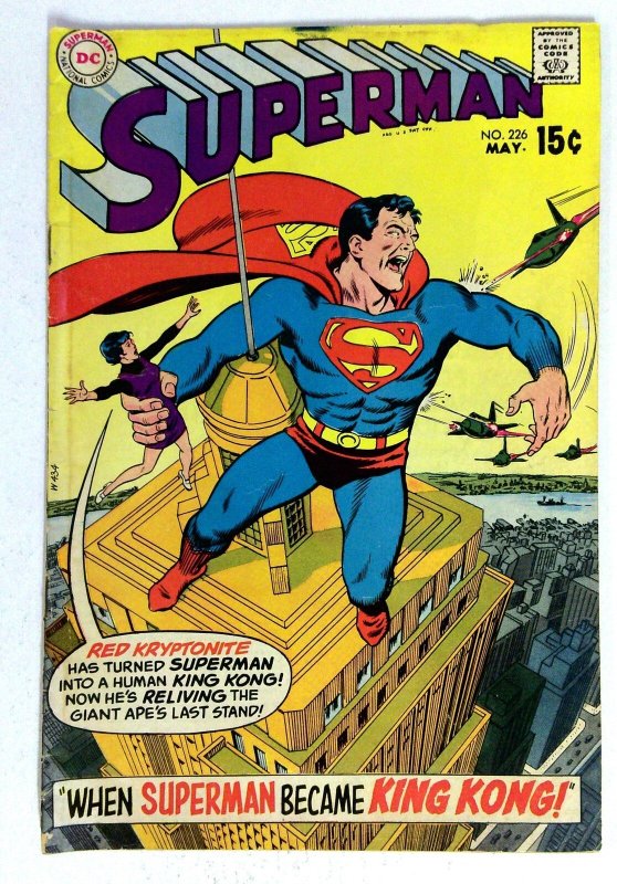 Superman #226 (DC Comics, 1970), raw comic book in VG condition — front cover