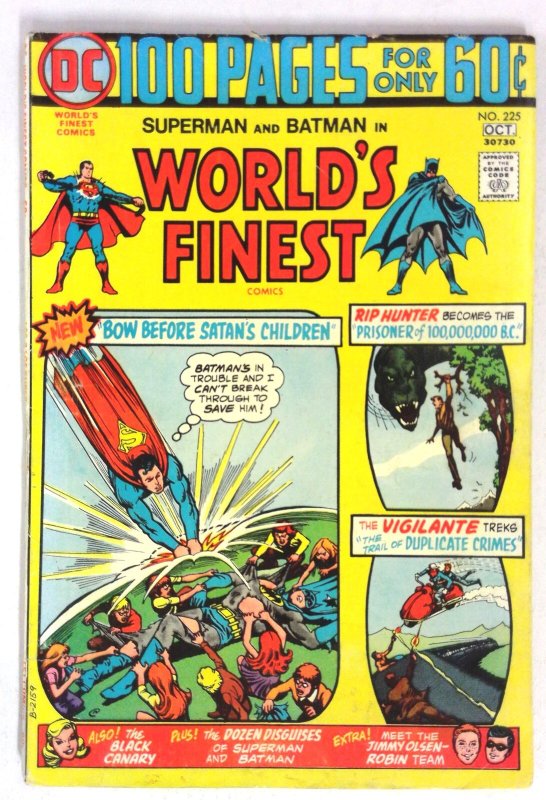 World's Finest Comics #225 (DC Comics, 1974), raw comic book in FN condition — front cover