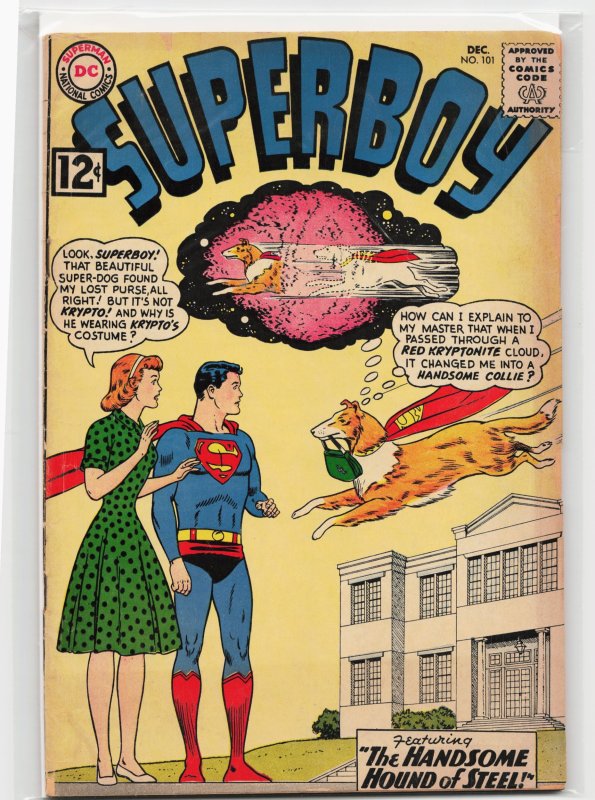 Superboy #101 (DC Comics, 1962), raw, ungraded comic book — front cover