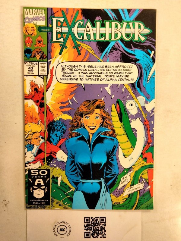 Excalibur #43 (Marvel Comics), raw comic book in NM condition — front cover