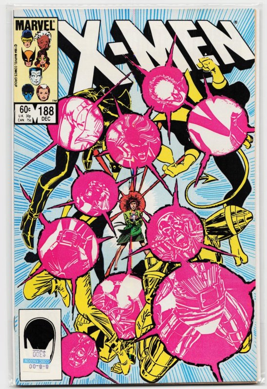 The Uncanny X-Men #188 (Marvel Comics, 1984), raw, ungraded comic book — front cover