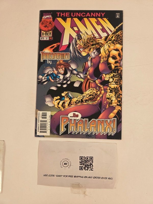 Uncanny X-Men #343 (Marvel Comics, 1997), raw comic book in NM condition — front cover