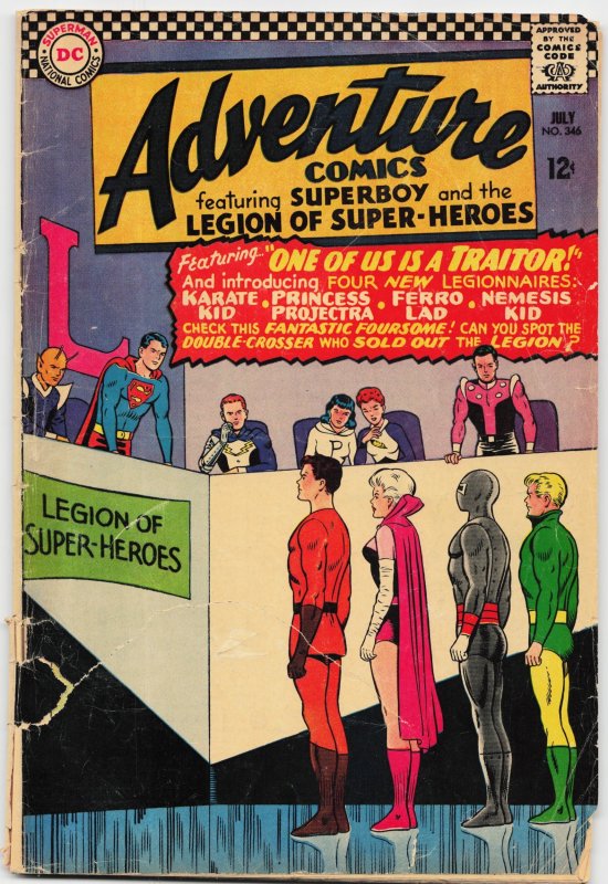 Adventure Comics #346 (DC Comics, 1966), raw, ungraded comic book — front cover