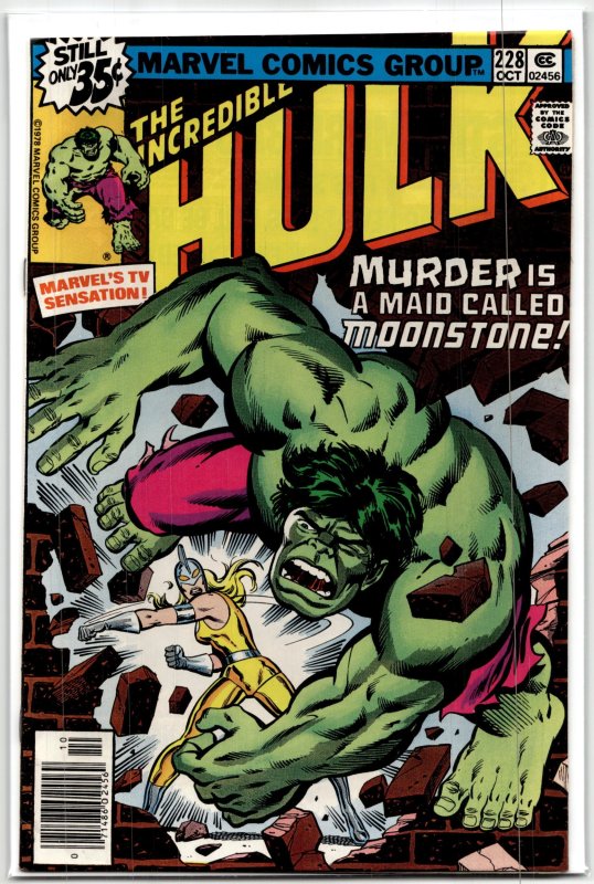 The Incredible Hulk #228 (Marvel Comics, 1978), raw, ungraded comic book — front cover