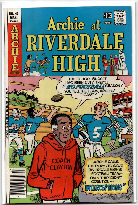 Archie at Riverdale High #43 (Archie Comics, 1977), raw, ungraded comic book — front cover