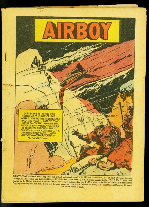 Airboy Vol. 6 #5 (1949), raw, ungraded comic book — front cover