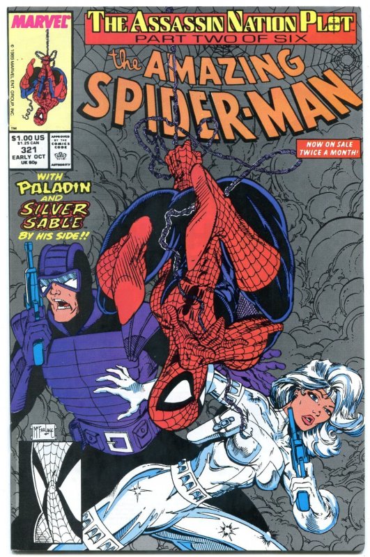 Amazing Spider-Man #321 (Marvel Comics, 1989), raw comic book in VF/NM condition — front cover