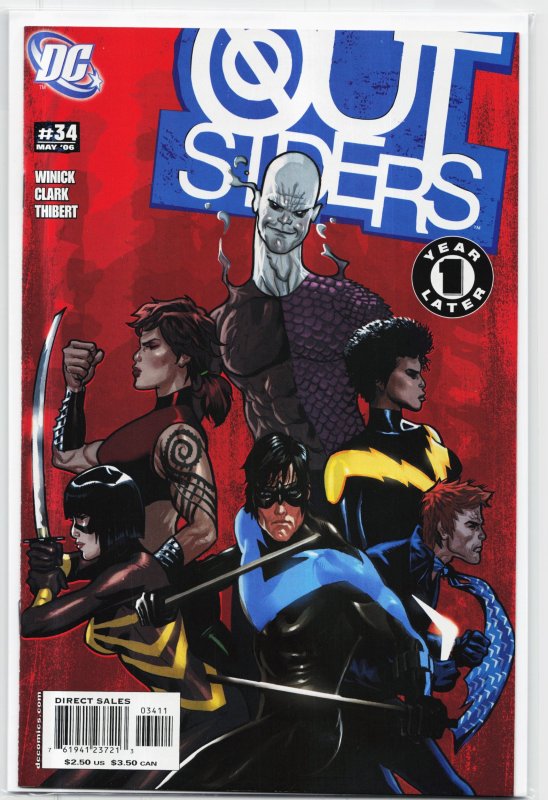 Outsiders #34 (2006), raw, ungraded comic book — front cover
