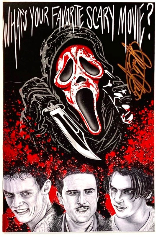 Scream What’s Your Favorite Scary Movie Embossed Spot Foil Cover Signed Set Coa., raw, ungraded comic book — front cover