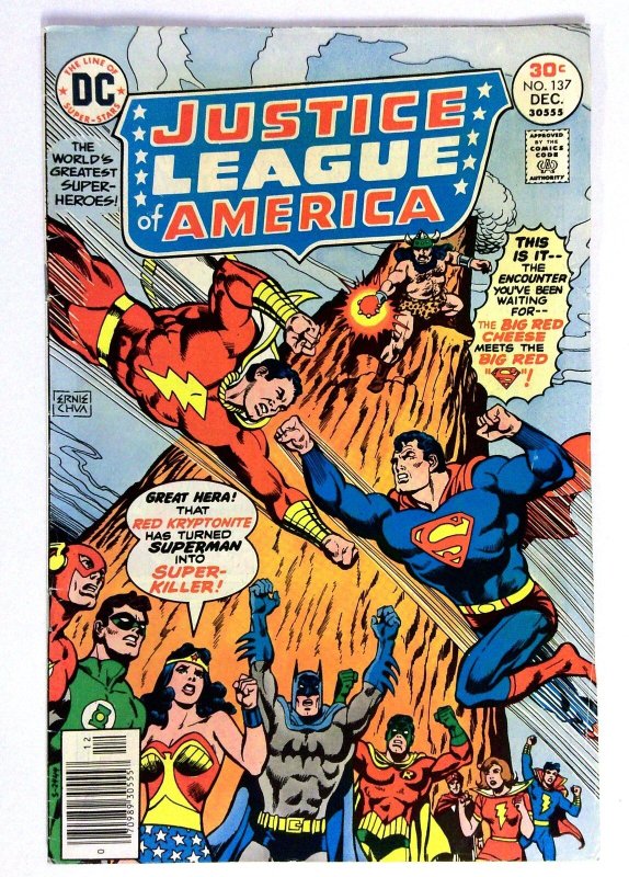 Justice League of America #137 (DC Comics, 1976), raw, ungraded comic book — front cover