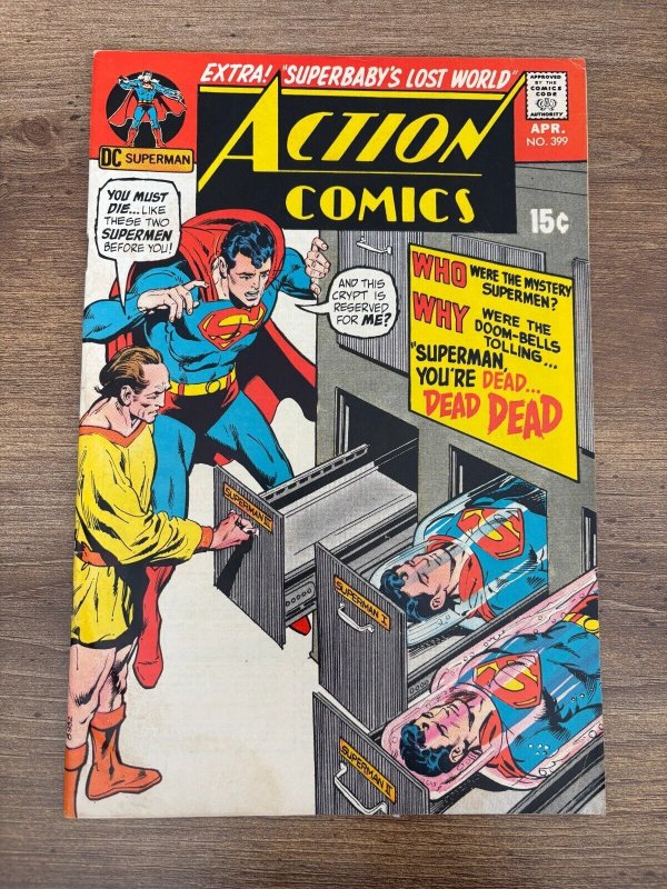 Action Comics #399 (DC Comics), raw comic book in VF condition — front cover