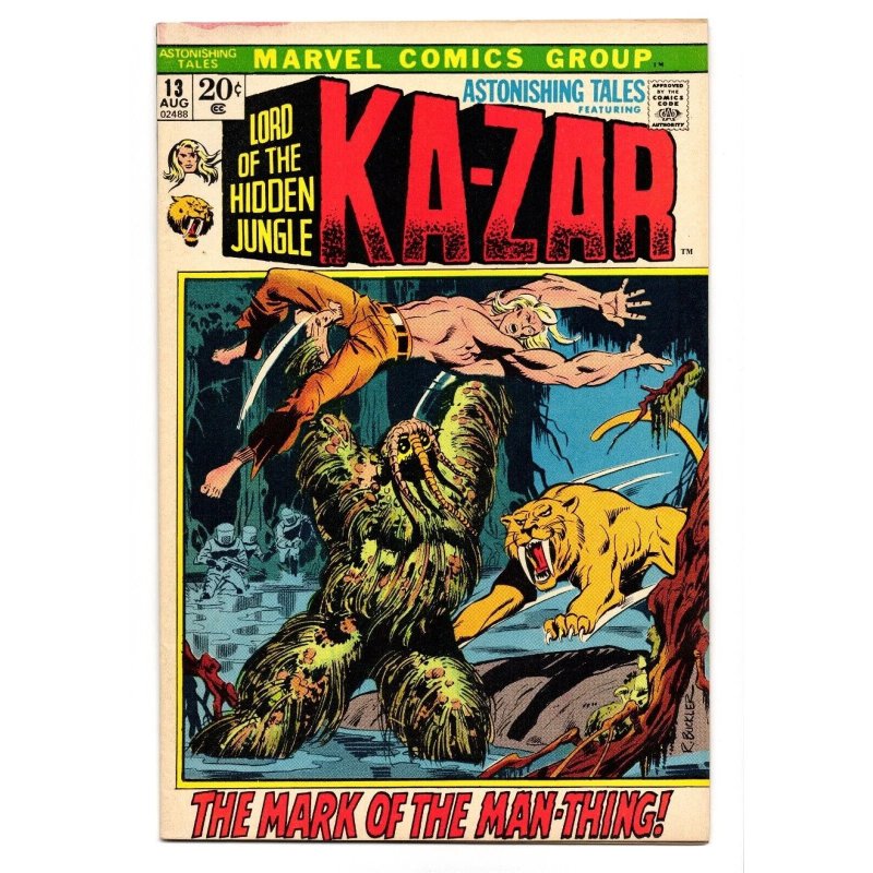 Astonishing Tales #13 (Marvel Comics, 1972), raw comic book in FN/VF 7.0 condition — front cover