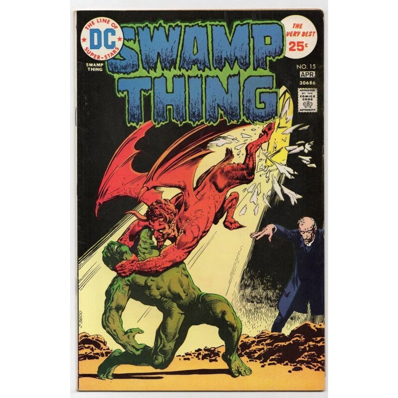Swamp Thing #15 (DC Comics, 1975), raw comic book in VF- 7.5 condition — front cover