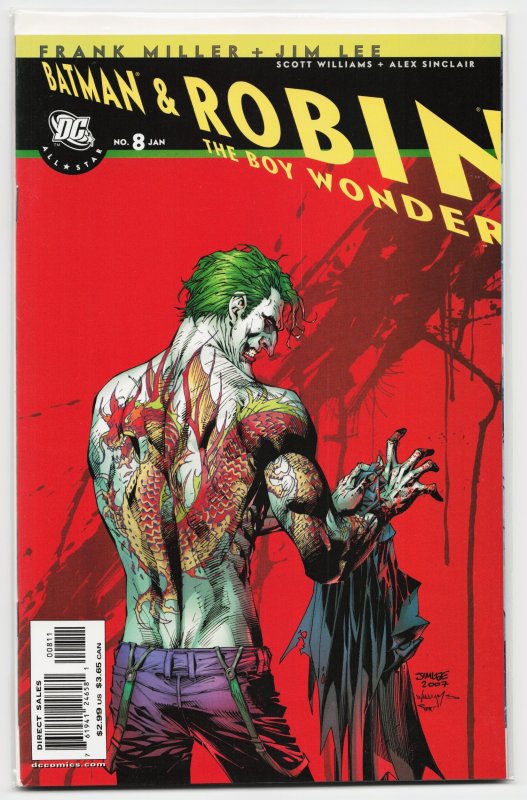 All Star Batman & Robin, the Boy Wonder #8 (DC Comics, 2008), raw, ungraded comic book — front cover