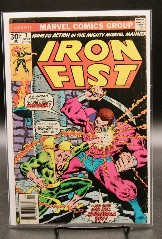 Iron Fist #7 (Marvel Comics, 1976), raw comic book in VG/FN 5.0 condition — front cover