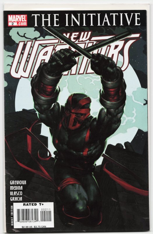 New Warriors #2 (Marvel Comics, 2007), raw, ungraded comic book — front cover