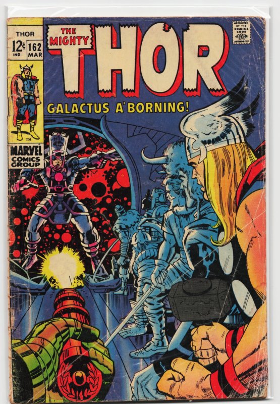Thor #162 (Marvel Comics, 1969), raw, ungraded comic book — front cover