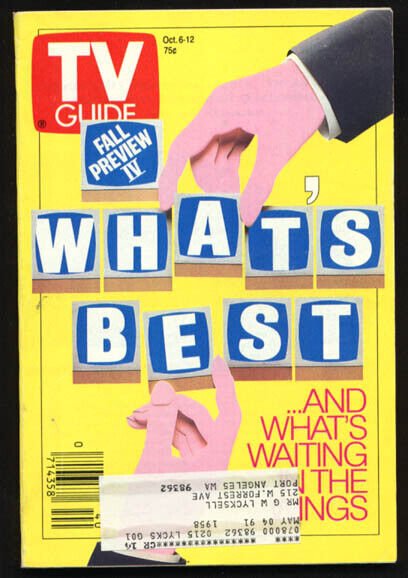Mag: TV Guide 10/06/1990-Fall Picks/jackie Collins/f. Savage G, raw, ungraded comic book — front cover