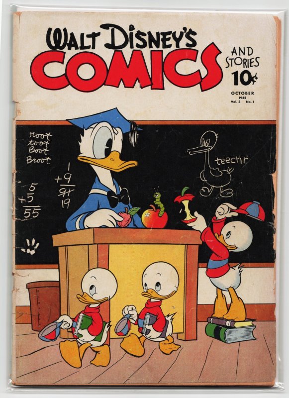 Walt Disney's Comics and Stories #25 (Dell, 1942), raw, ungraded comic book — front cover