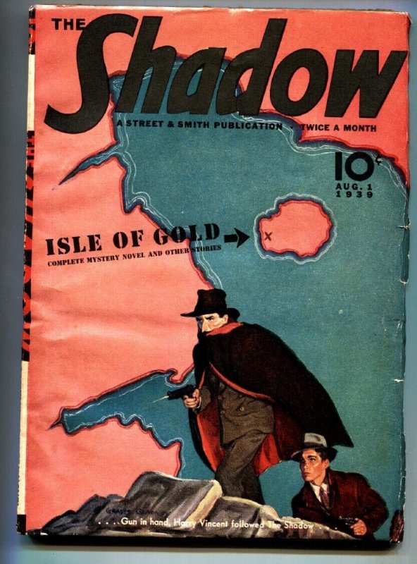 Pulp: Shadow 1939 Aug 1-high Grade- Street AND Smith-Rare Pulp VF (1939), raw, ungraded comic book — front cover