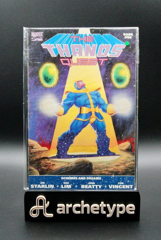 The Thanos Quest – Marvel (1990) 1st Mention of Infinity Stones (Marvel Comics, 1990), raw, ungraded comic book — front cover