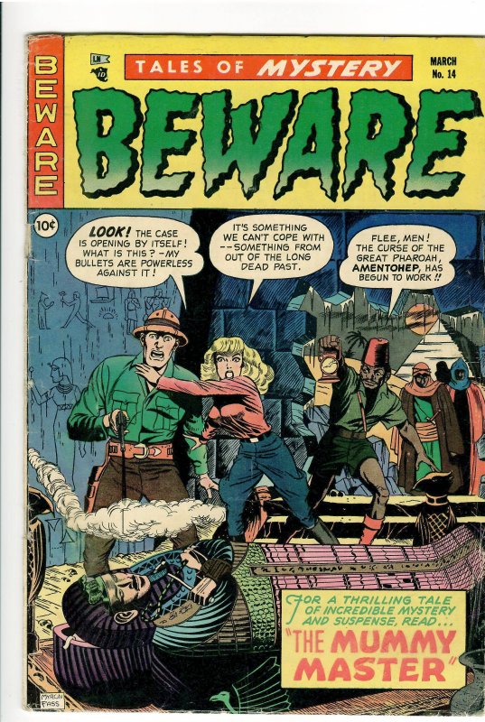 Beware #14 (1955), raw comic book in VG 5.0 condition — front cover