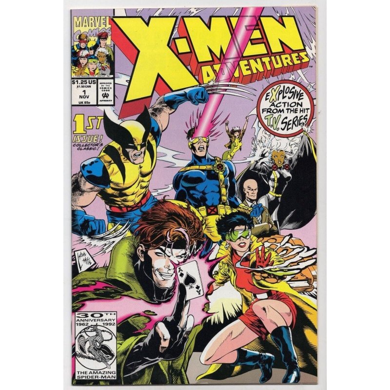 X-Men Adventures #1 (Marvel Comics, 1992), raw comic book in NM- 9.2 condition — front cover