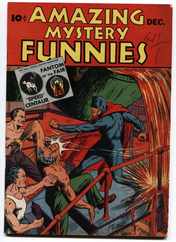 Amazing Mystery Funnies #12-1939-Space PATROL-Basil Wolverton-Fantom of the Fair (Centaur Publications, 1939), raw, ungraded comic book — front cover