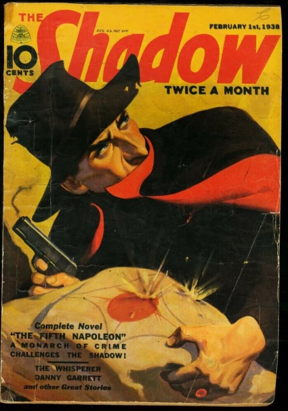 Shadow 1938 Feb 1-Street and Smith-Pulp Walter Gibson VG (1938), raw comic book in VG condition — front cover