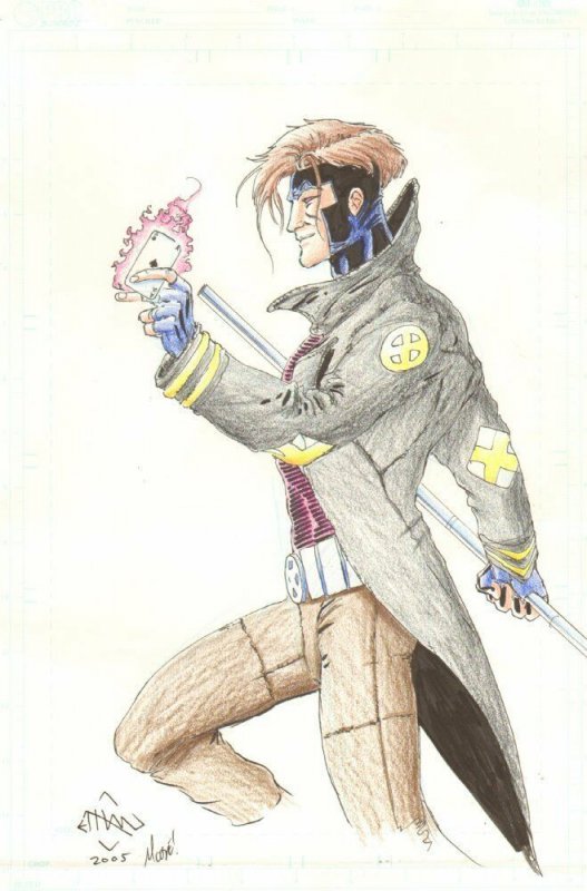 Gambit Color Commission - 2005 Signed art by Ethan Van Sciver (2005), raw, ungraded comic book — front cover