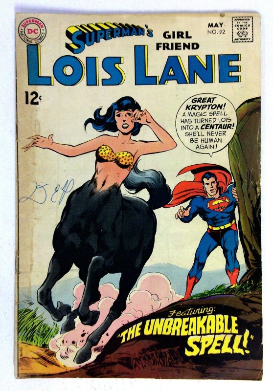 Superman's Girl Friend Lois Lane #92 (DC Comics, 1969), raw, ungraded comic book — front cover