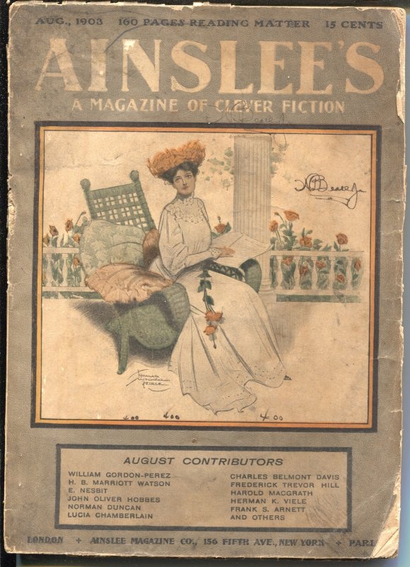 Pulp: Ainslee's 4/1903-Thomas Mitchell Pierce-ealy Pulp Fiction-G/VG, raw comic book in VG condition — front cover