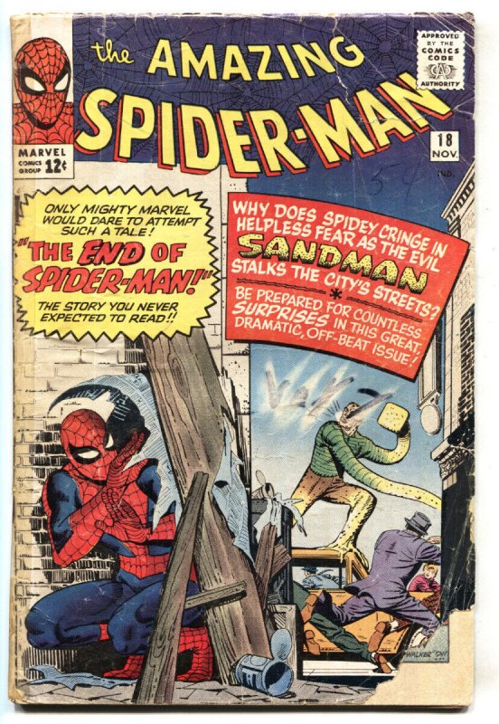 Amazing Spider-Man #18-1964-Marvel-Steve Ditko-Sandman-G (Marvel Comics, 1963), raw, ungraded comic book — front cover