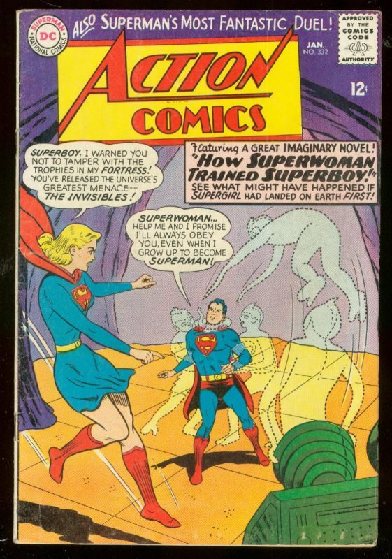 Action Comics #332 (DC Comics, 1966), raw comic book in FN condition — front cover