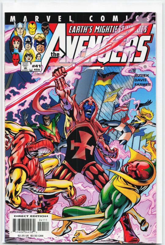 Avengers #41 (Marvel Comics, 2001), raw, ungraded comic book — front cover