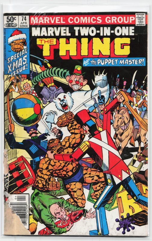 Marvel Two-in-One #74 (Marvel Comics, 1981), raw, ungraded comic book — front cover