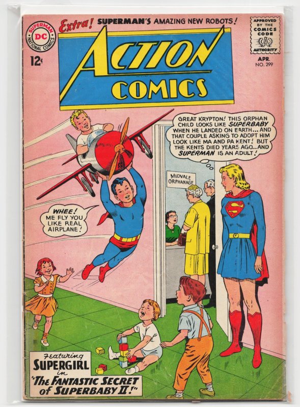 Action Comics #299 (DC Comics, 1963), raw, ungraded comic book — front cover