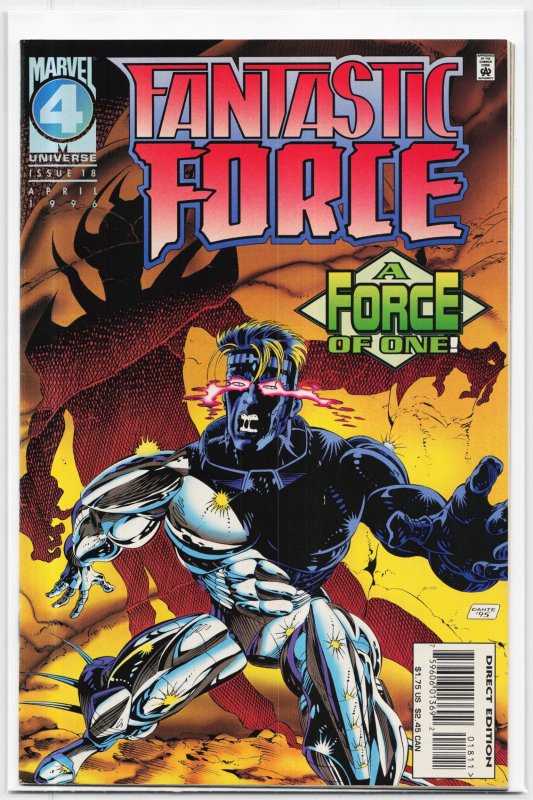 Fantastic Force #18 (Marvel Comics, 1996), raw, ungraded comic book — front cover