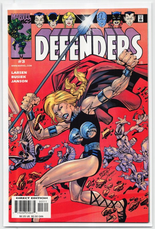 Defenders #3 (Marvel Comics, 2001), raw, ungraded comic book — front cover