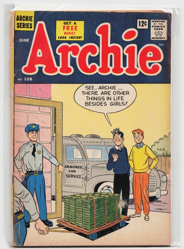 Archie #128 (Archie Comics, 1962), raw, ungraded comic book — front cover