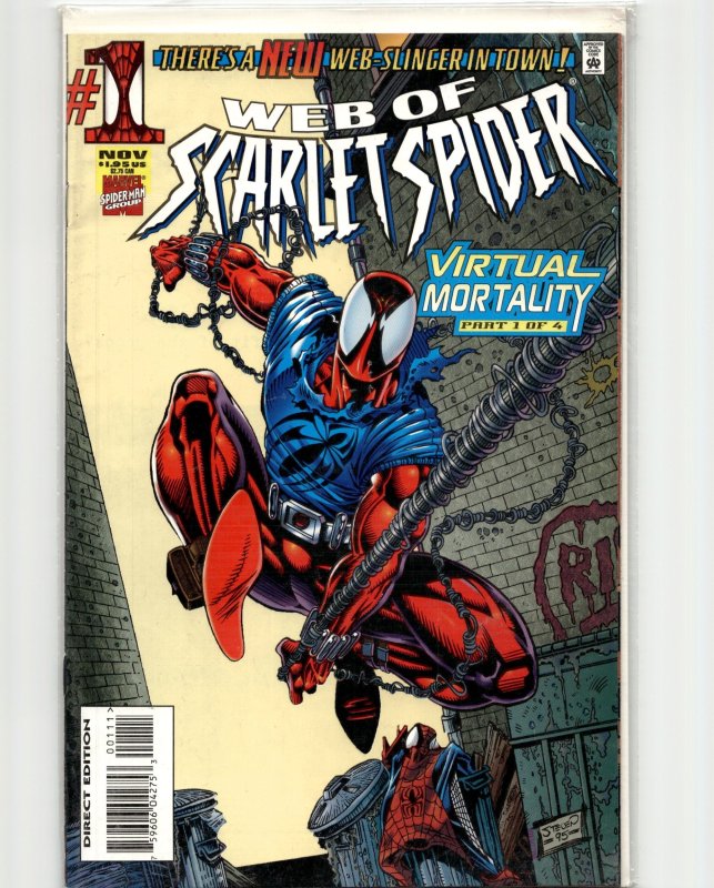 Web of Scarlet Spider #1 (Marvel Comics, 1995), raw, ungraded comic book — front cover