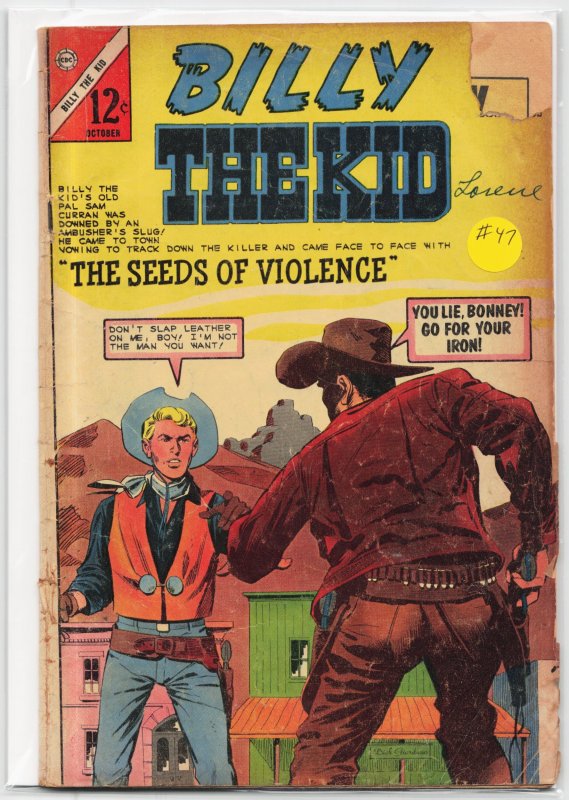 Billy the Kid #47 (Charlton Comics, 1964), raw, ungraded comic book — front cover